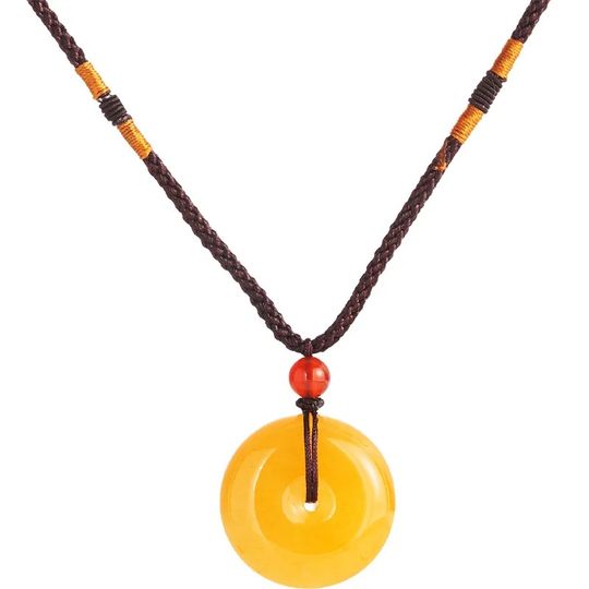 Gold silk jade safety buckle necklace for women, high-end niche light luxury pendant, birthday and Valentine's Day gift for girlfriend