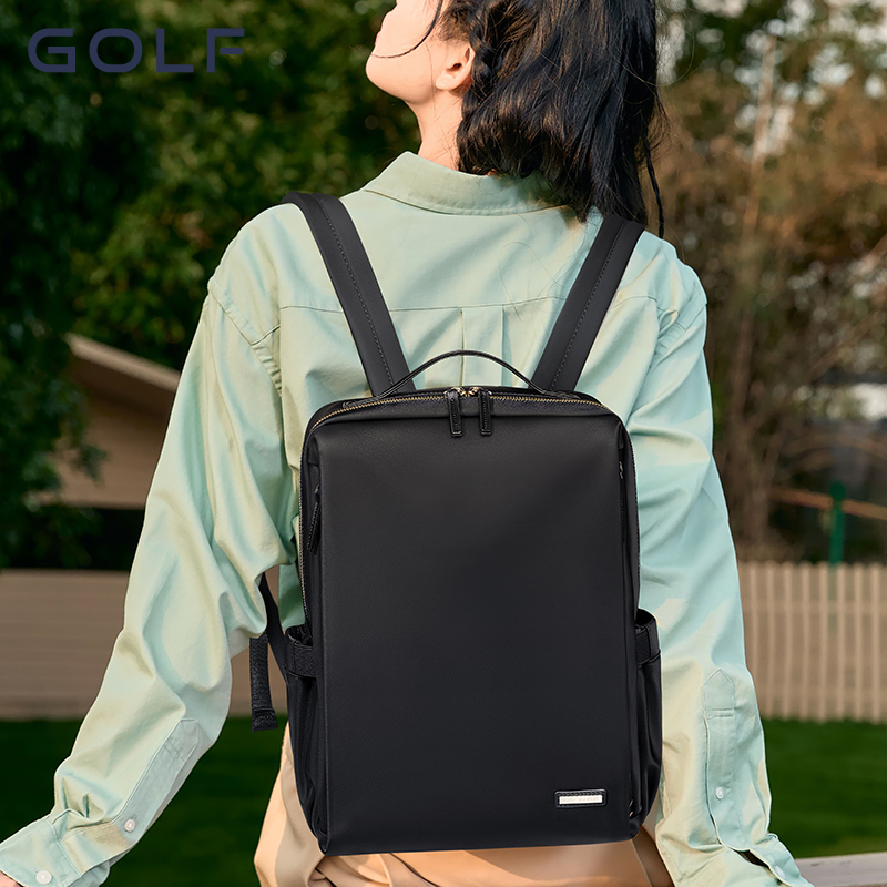 GOLF双肩包女2024新款简约商务电脑背包户外大容量旅行包学生书包