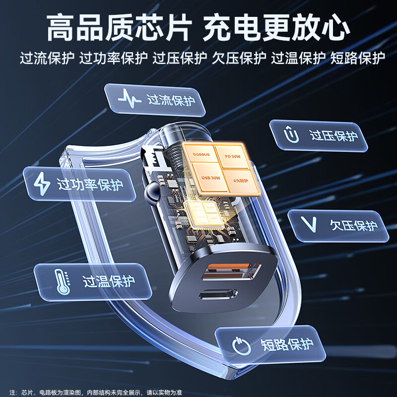 车载充电器超级快充头手机点烟器转换插头车充插座汽车用usb接口