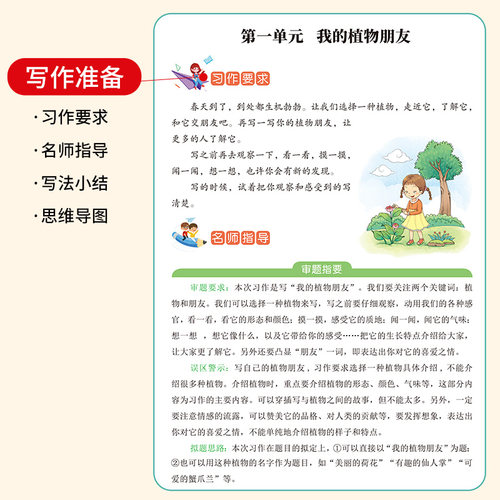 2026新版三年级同步作文下册阅读理解人教版小学语文专项训练小学生3年级上下册素材作文书作文范文优秀习作练习课堂名师精选好句 - 图0