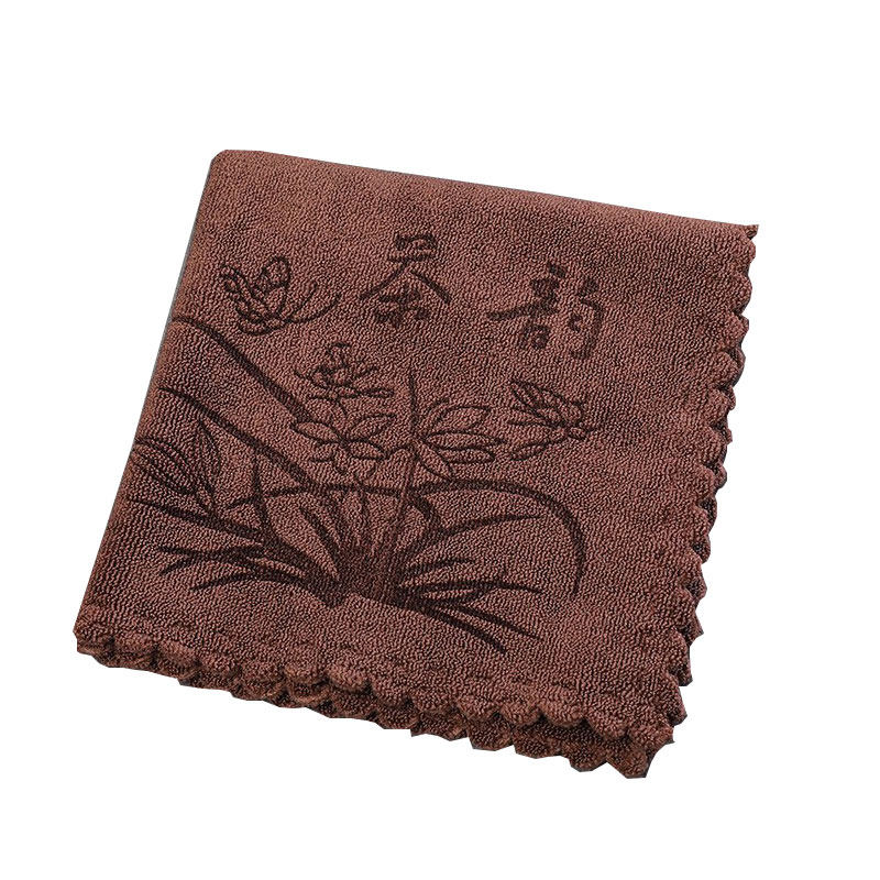茶巾布彩绘高档加厚吸水茶几茶台桌布茶垫布中式国风毛巾茶具配件