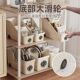 Kitchen pot storage box cabinet with pulleys wardrobe seasoning bottle storage box sundry storage box with wheels