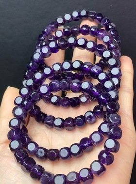 紫水晶方糖颗粒水晶手链手链