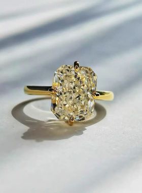 新款轻奢冰花切割白钻小众设计简约大气百搭高级感冰糖戒指女