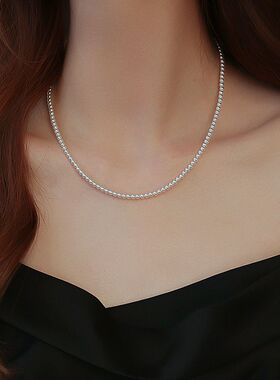 澳白色正圆小米珠珍珠项链女气质百搭高级感仿珍珠锁骨链2026新款