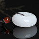 Xinjiang white jade peace buckle jade pendant gold silk jade men's and women's jade necklace Xinjiang jade pendant