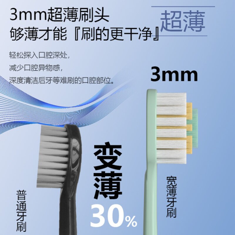 牙刷高颜值高档软毛大头宽头成人情侣深层家用超软清洁家庭装学生