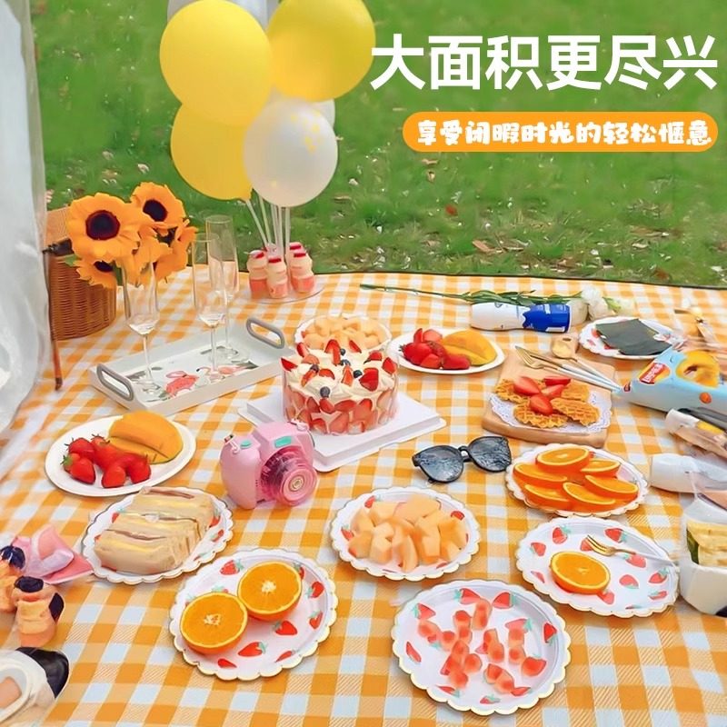 野餐垫防水加厚防潮垫沙滩地垫毯子帐篷户外春游野炊露营草坪垫子