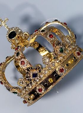 镂空国王王冠复古合金宝石头饰配饰男女生日礼物王子皇冠摆设礼物
