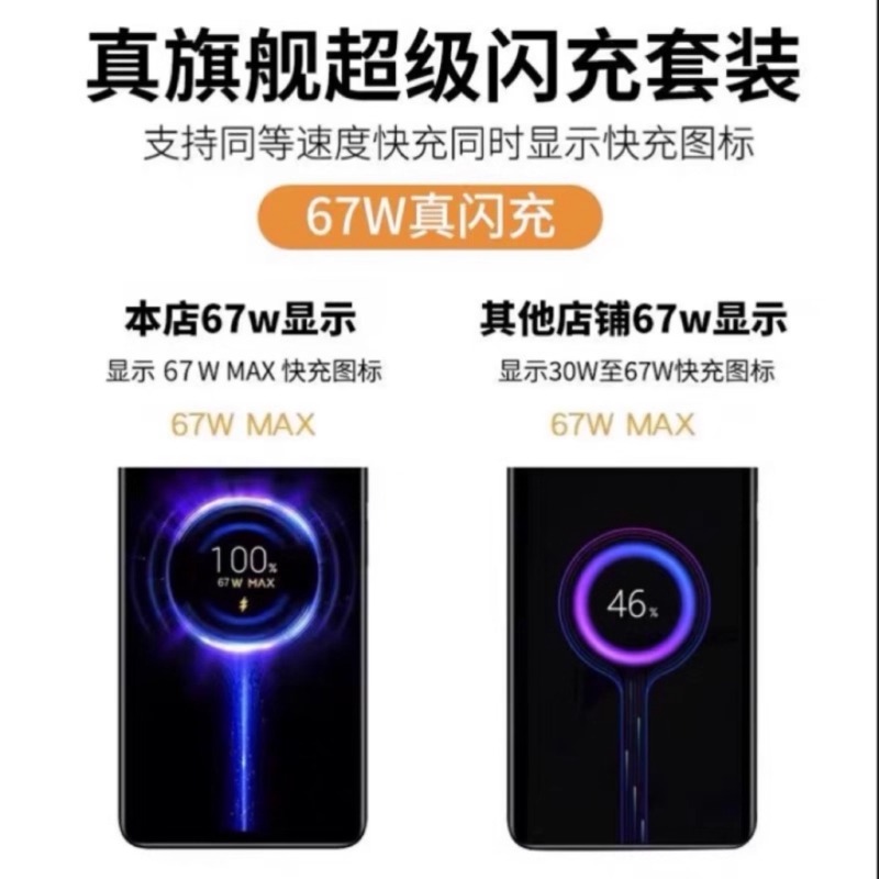 适用小米67w充电器原装15/13/12/11UItra超级闪充120w红米note11/10/12pro正品mix4手机快充k70k60k50k80插头 - 图0