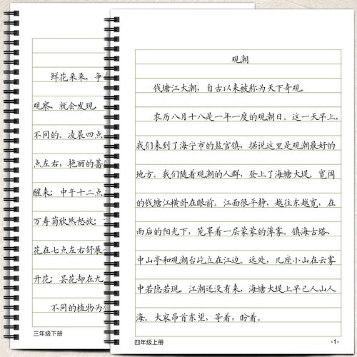 小学一二三四五六年级语文教材同步课文节选横线作文格练字帖写字楷书脱格训练 - 图1