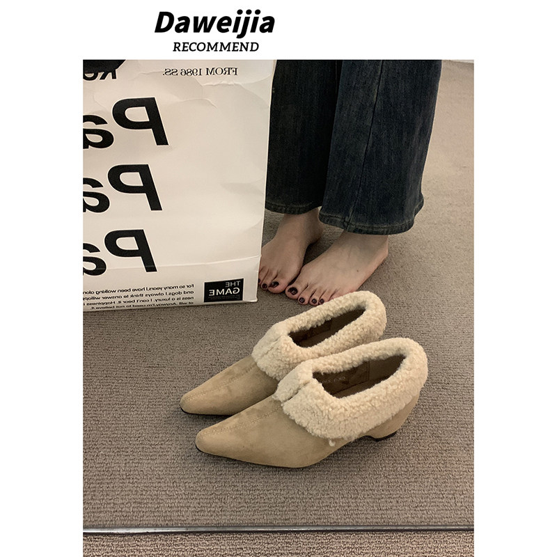 内增高6CM加绒毛毛鞋勃肯棉鞋女鞋子2025秋冬季高跟乐福毛绒单鞋,淘宝优惠券,粉丝福利购,淘宝优惠卷