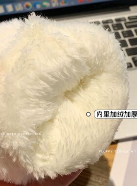圣诞节鹿角毛绒手套冬季女款加厚保暖可爱学生骑车防寒冻半指手套