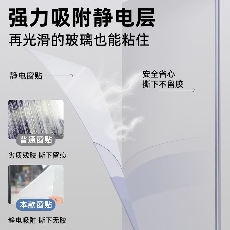 磨砂玻璃贴纸透光不透明人防防走光窗户卫生间浴室门隐私贴膜静电 - 图0