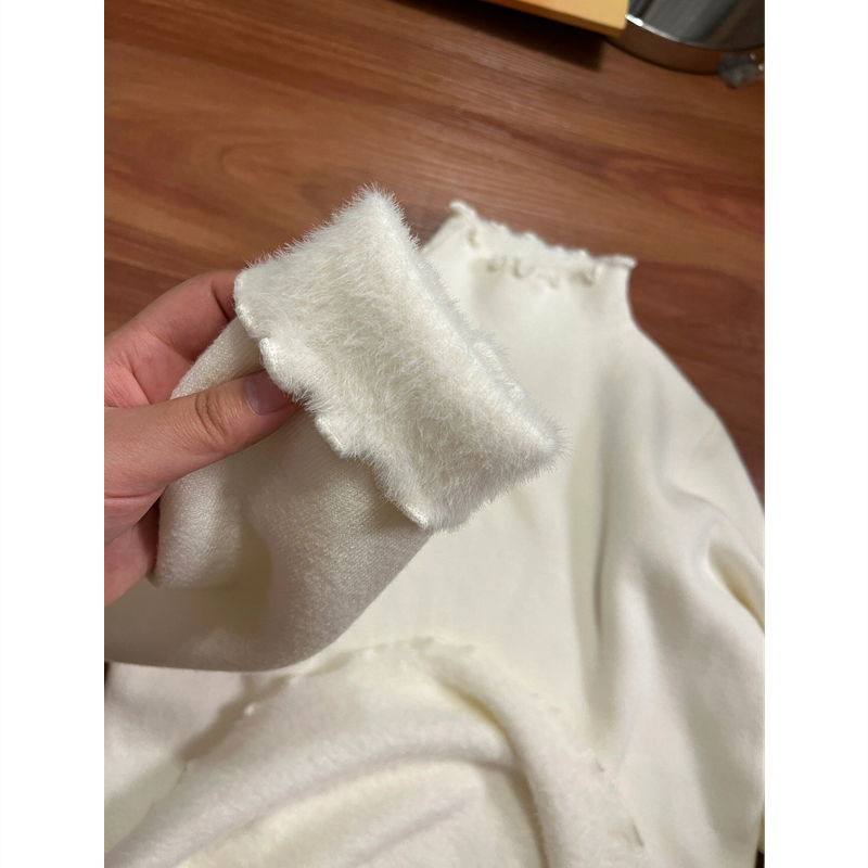 花边半高领针织衫2025秋冬新款韩加绒打底衫大码内搭加厚上衣女,淘宝优惠券,粉丝福利购,淘宝优惠卷