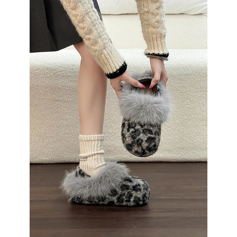 毛毛内增高厚底加绒勃肯鞋女2025冬季新款保暖懒人鞋一脚蹬雪地靴,淘宝优惠券,粉丝福利购,淘宝优惠卷