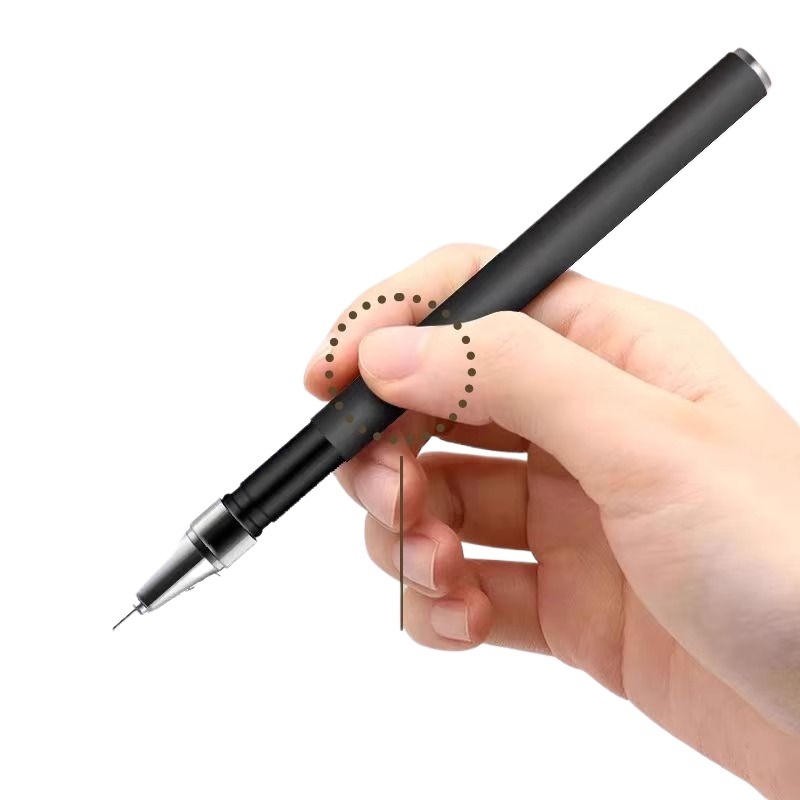 中性笔黑色笔学生用磨砂中性笔办公学习文具水性办公签字笔考试专用