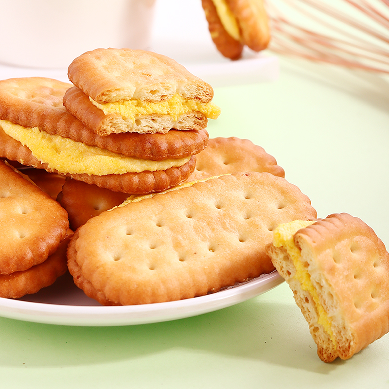 陈大爱用心蕉榴饼干榴莲香蕉饼干学生营养健康代餐夹心香浓混合口-图0