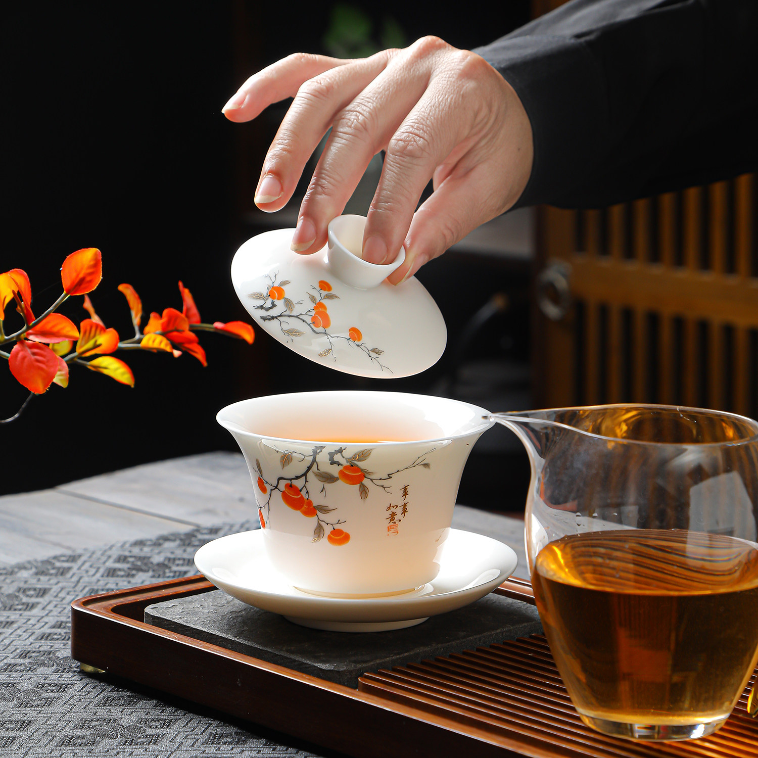 德化羊脂玉白瓷功夫茶具套装家用办公室待客轻奢简约盖碗泡茶器具,淘宝优惠券,粉丝福利购,淘宝优惠卷