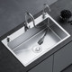 Kitchen stainless steel sink large single tank thickened dish basin kitchen household sink sink under counter basin above counter basin