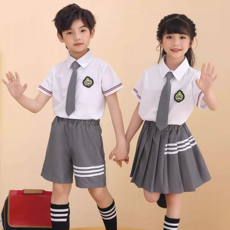 幼儿园园服夏装英伦风小学生毕业照班服儿童诗朗诵合唱演出服校服 - 图0