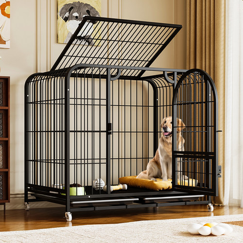 加粗狗笼子中型犬小型犬室内宠物狗笼比熊宠物笼大型狗带厕所自由 - 图3