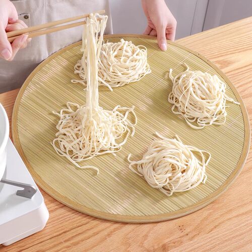 饺子托盘盖帘饺子帘放饺子篦子水饺放置盘家用锅排盖垫竹子编簸箕 - 图1