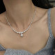 Simple pearl necklace small design temperament broken silver high-end clavicle chain women's sugar cube small diamond light luxury exquisite necklace