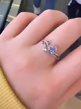 世界之外顾时夜永生花戒指浪漫指环乙游周边同款精致花卉刻字调节