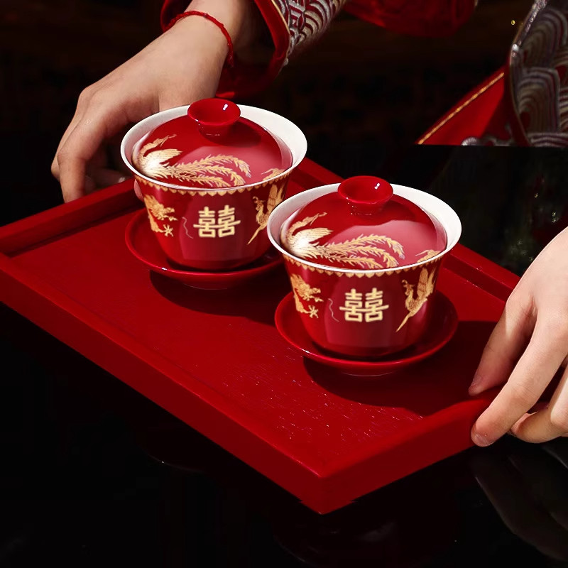 敬茶杯用品婚庆喜碗筷对碗改口一对婚礼敬酒结婚陪嫁套装新婚茶碗,淘宝优惠券,粉丝福利购,淘宝优惠卷