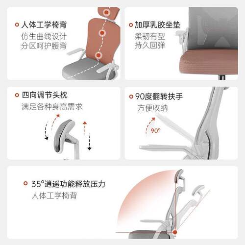 电脑椅舒适久坐人体工学电竞椅家用办公椅宿舍学生书桌椅子靠背椅 - 图3