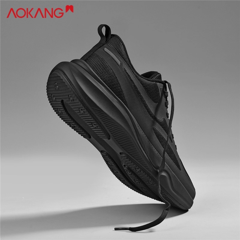 奥康男鞋2025新款春秋季男士休闲运动鞋透气网面厚底增高跑步鞋子 - 图1