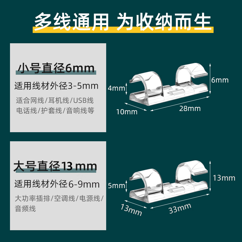 电线固定器理线器线卡数据线卡扣墙上收纳贴网线走线神器充电墙面-图0