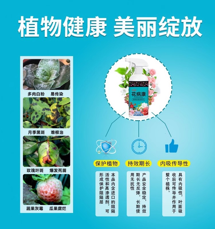 花病康植物花卉通用型花病康免稀释直喷型家庭园艺盆栽抗菌活性剂-图1