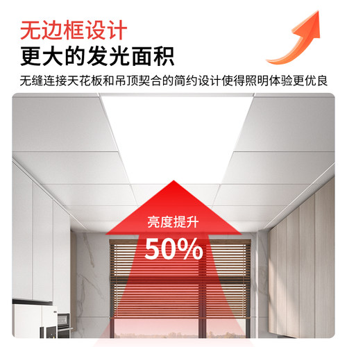 荣事达集成吊顶厨房灯吸顶灯卫生间嵌入式面板灯扣板灯长方形客厅 - 图2
