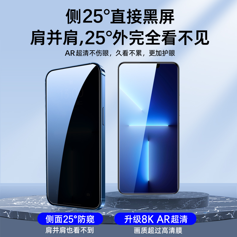 适用苹果11钢化膜13防窥iphone12手机15/14膜pro新款max全屏xs防偷窥xr防尘网x屏保plus保护8水凝膜7挡6/6s贴-图0