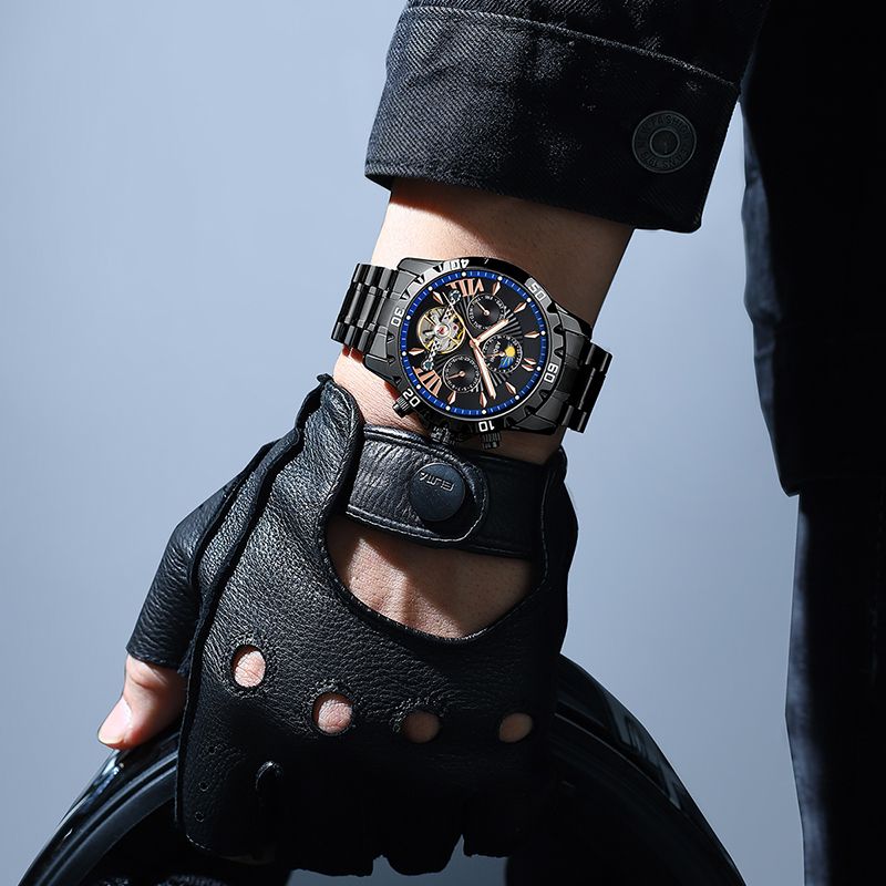 男士手表全自动机械表成熟时尚休闲防水夜光手表男款腕表 - 图2