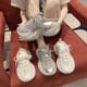 European station tire-soled dad shoes for women without heel toe and half slippers 2026 new thick-soled sports and casual shoes trend
