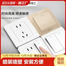 International Electrics Home 86 Type Concealed Wall Open Five Holes White Multi-Control Power Switch Socket Panel Blank