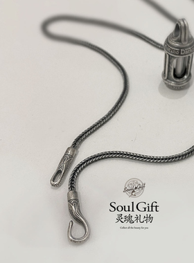 灵魂礼物925银纯银复古细腻项链