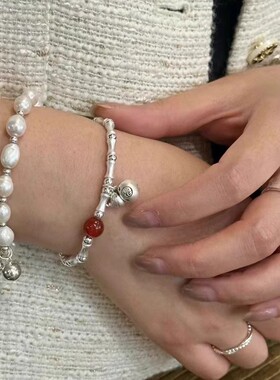 新中式轻奢甜美小众设计百搭红玛瑙葫芦手链女时尚饰品感手饰