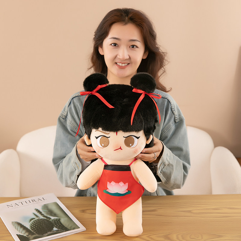 网红哪吒毛绒软萌棉花娃娃女孩玩偶哪吒公仔女生抱枕儿童生日礼物