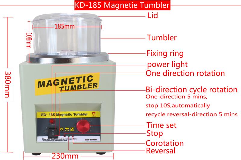 华杰厂家直销KD-185正反转磁力抛光机电磁抛光机首饰器材打金工具