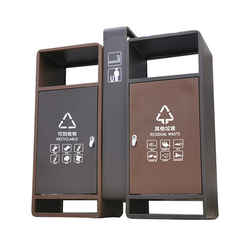 户外不锈钢分类垃圾桶 物业景区室外垃圾筒 双筒201果皮箱定制 - 图3