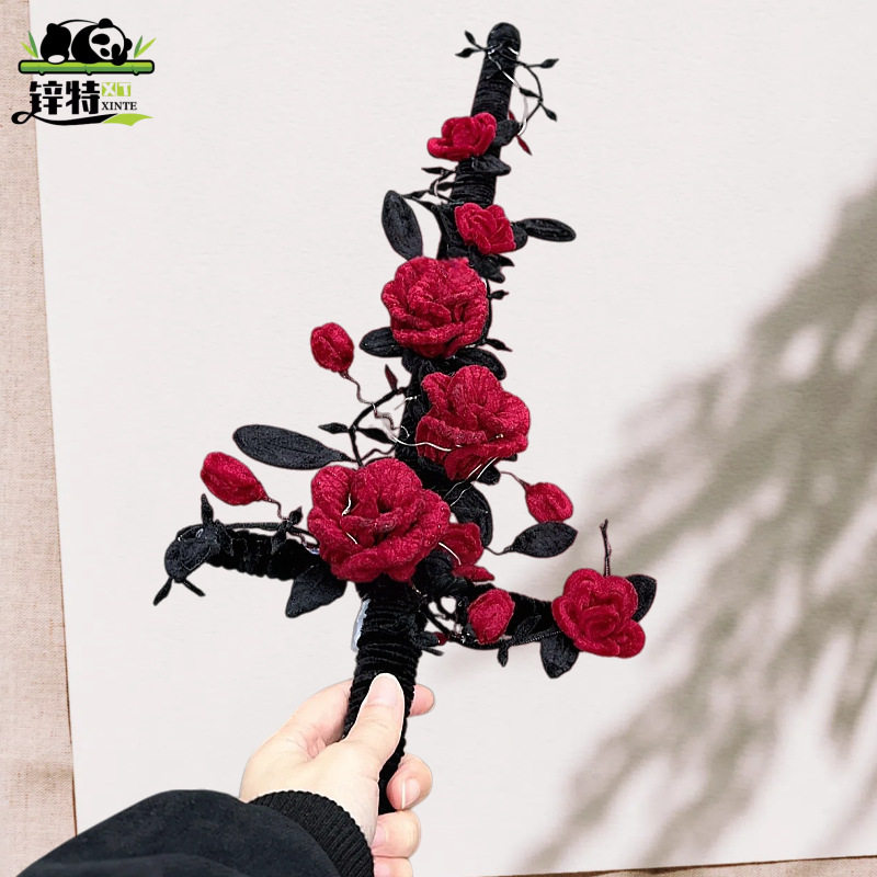 特棘宝手工di材包创特装饰花锌荆玫瑰剑扭扭棒y料意手持拿哥仿真,淘宝优惠券,粉丝福利购,淘宝优惠卷