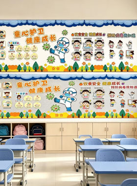 预防疾病讲卫生好习惯主题墙环创黑板报布置健康饮食墙贴KT板