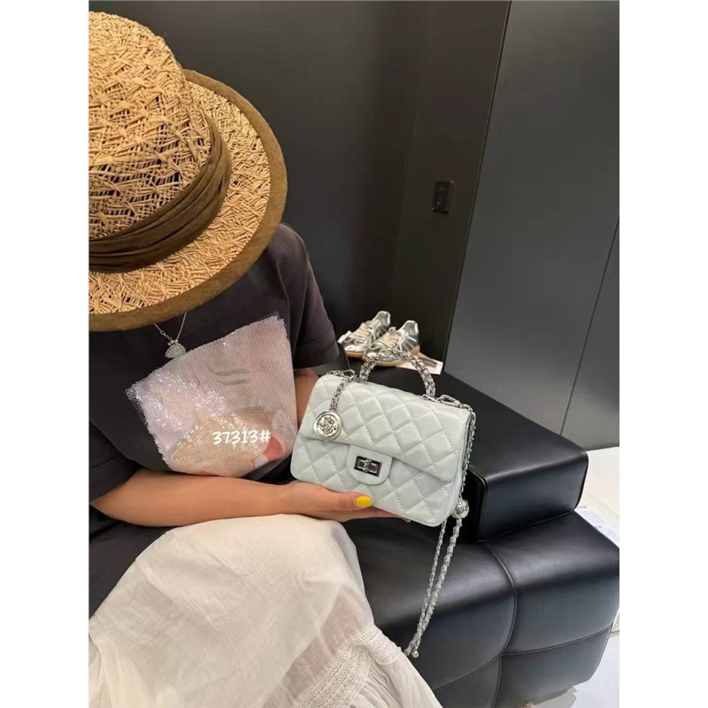 真皮菱格小香风小方包2025新款链条手提包精致女包通勤单肩斜挎包,淘宝优惠券,粉丝福利购,淘宝优惠卷