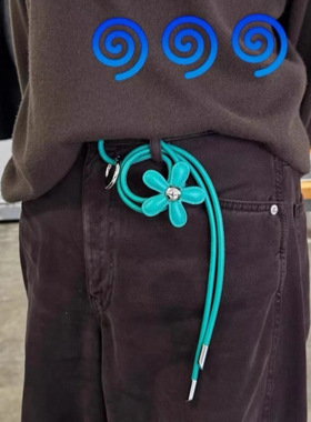 Rumu翠湖绿山茶花缎带项链