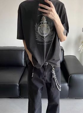 24ss先锋简约双层夹珠手工裤链