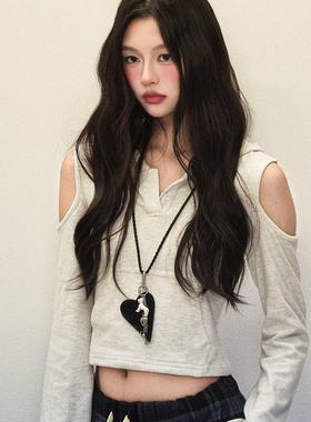 爱心小狗化妆镜编织长项链